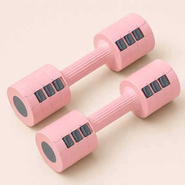 Adjustable pink dumbells image 2