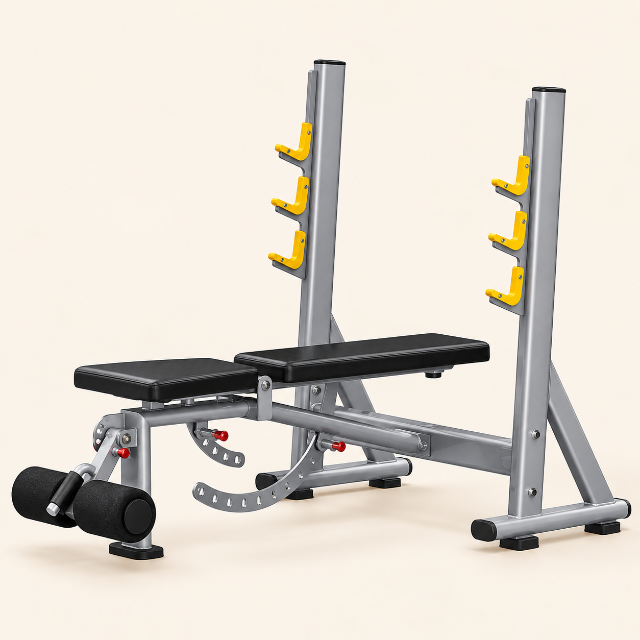 Adjustable Weight Bench with Barbell Rack image 2