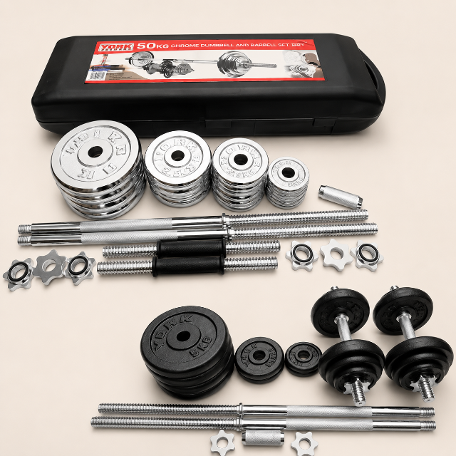 50kg barbell & dumbell set image 1
